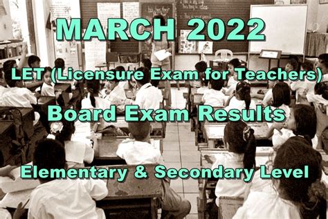 prc let result march 2022|March 2022 Results of Licensure Examination for Teachers .